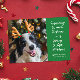 Tarjeta Festiva Navidades divertidos animan la foto del perro