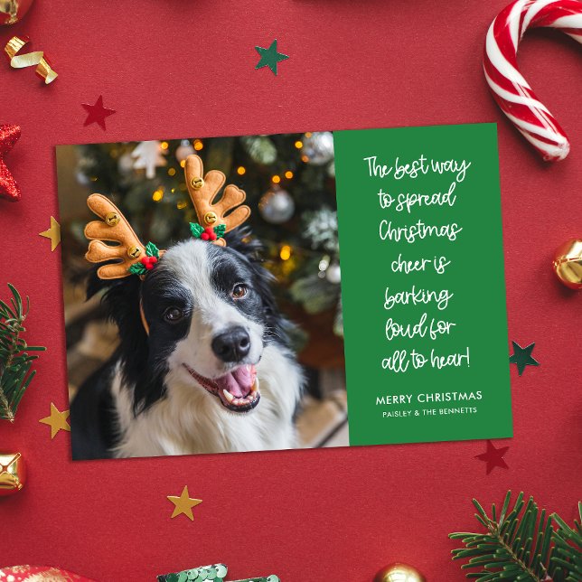 Tarjeta Festiva Navidades divertidos animan la foto del perro (Subido por el creador)