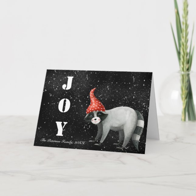 Tarjeta Festiva Navidades divertidos | Cartas de vacaciones negras (Anverso)