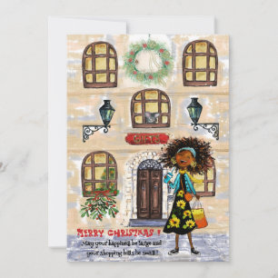 Tarjeta Festiva Navidades divertidos comprando billetes pequeños F