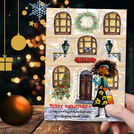 Tarjeta Festiva Navidades divertidos comprando billetes pequeños F