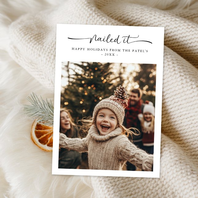 Tarjeta Festiva Navidades divertidos con fotos familiares de niños (Subido por el creador)