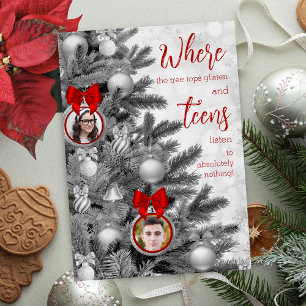 Tarjeta Festiva Navidades divertidos con niños con fotos familiare