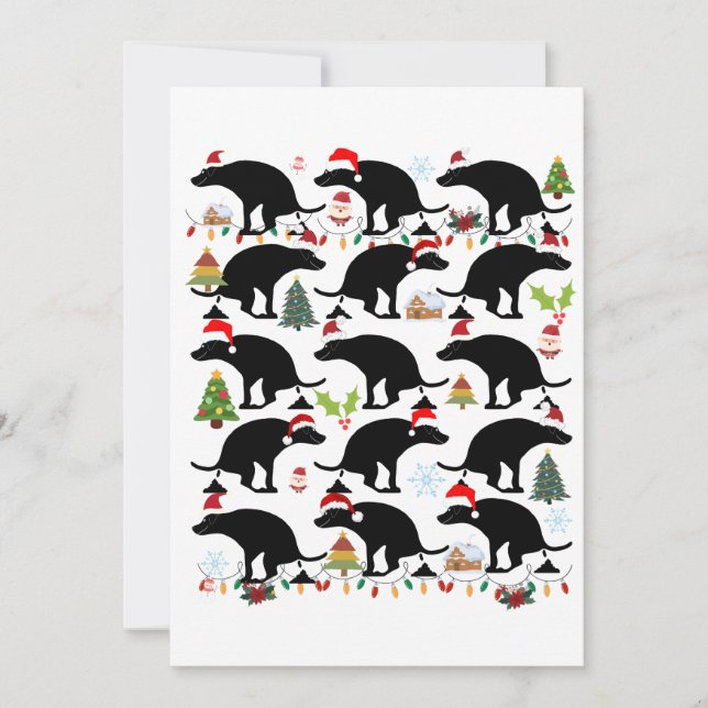 Tarjeta Festiva Navidades divertidos con perros que bailan en el P (Anverso)