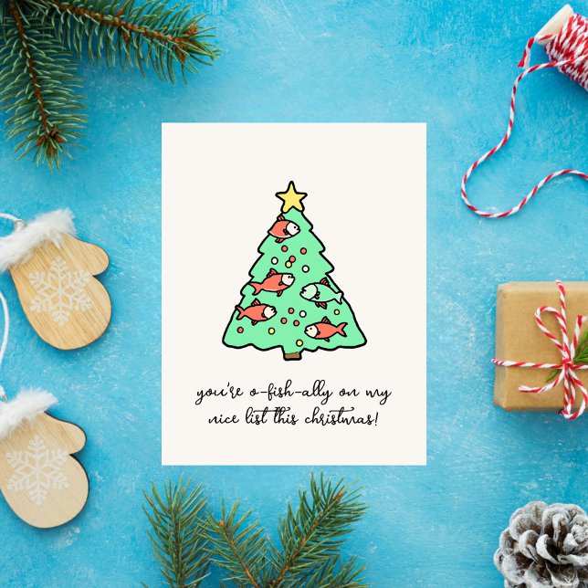 Tarjeta Festiva Navidades divertidos con temas de pescado (Subido por el creador)