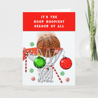 Tarjeta Festiva Navidades divertidos de baloncesto
