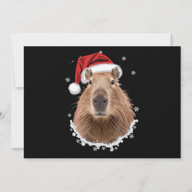 Tarjeta Festiva Navidades divertidos de Capybara (Anverso)