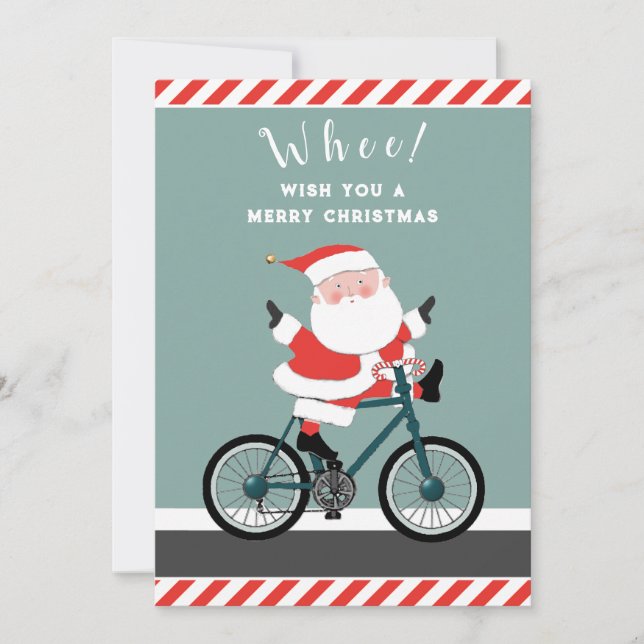 Tarjeta Festiva Navidades divertidos de ciclismo (Anverso)