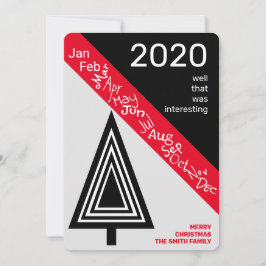 Tarjeta Festiva Navidades divertidos de color blanco negro 2020