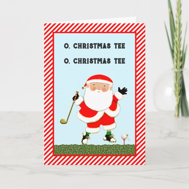 Tarjeta Festiva Navidades divertidos de golf (Anverso)