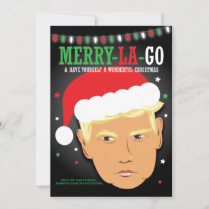 Tarjeta Festiva Navidades divertidos de Merry La Go Trump Pun