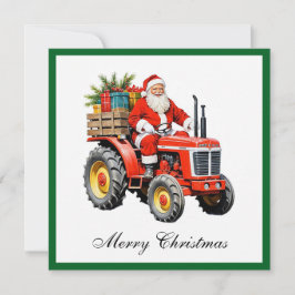 Tarjeta Festiva Navidades divertidos de moda de Red Tractor no fot