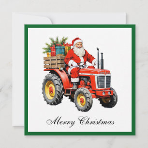 Tarjeta Festiva Navidades divertidos de moda de Red Tractor no fot