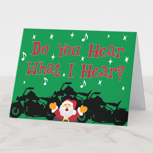 Tarjeta Festiva Navidades divertidos de motocicletas escuchan (Subido por el creador)