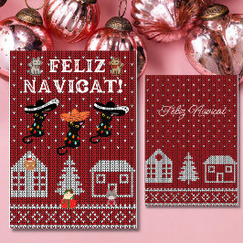 Tarjeta Festiva Navidades divertidos de peluche navideños