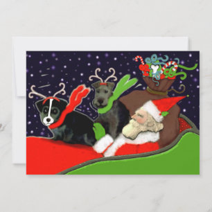 Tarjeta Festiva Navidades divertidos de perros