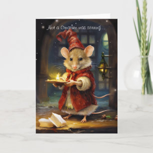Tarjeta Festiva Navidades divertidos de ratón con guión