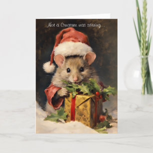 Tarjeta Festiva Navidades divertidos de ratón con guión