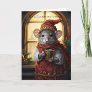 Tarjeta Festiva Navidades divertidos de ratón con guión