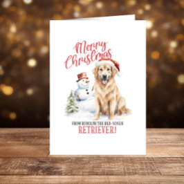 Tarjeta Festiva Navidades divertidos de recuperación de oro Felice
