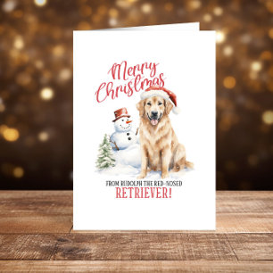 Tarjeta Festiva Navidades divertidos de recuperación de oro Felice
