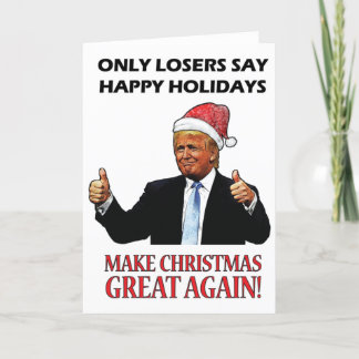 Tarjeta Festiva Navidades divertidos de Santa Donald Trump
