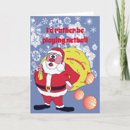 Tarjeta Festiva Navidades divertidos de Santa Netball