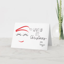 Tarjeta Festiva Navidades divertidos, "Despierten a sus Navidades"