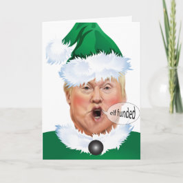 Tarjeta Festiva Navidades divertidos Donald Trump Elf