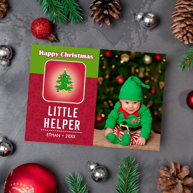 Tarjeta Festiva Navidades divertidos Elf Cute Baby Holiday Card (Subido por el creador)
