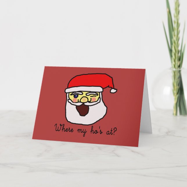 Tarjeta Festiva Navidades divertidos: ¿En dónde está mi amigo? (Anverso)