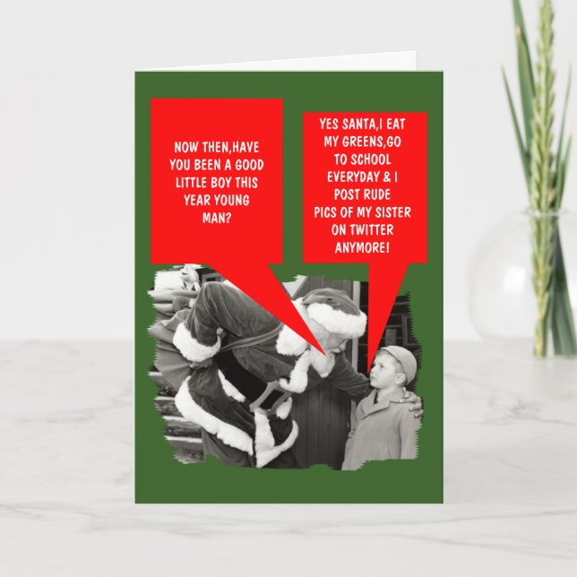 Tarjeta Festiva Navidades divertidos en Twitter (Anverso)