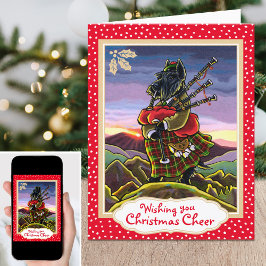 Tarjeta Festiva Navidades divertidos Escocia Bagpipes Personalizad