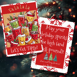 Tarjeta Festiva Navidades divertidos Fa La La La Let's Get Tipsy H