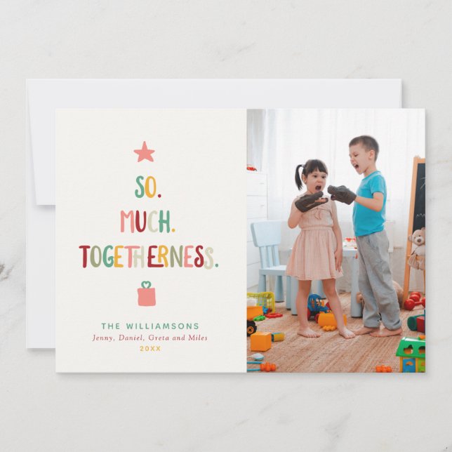 Tarjeta Festiva Navidades divertidos fotografían TANTO TOGETHERNES (Anverso)