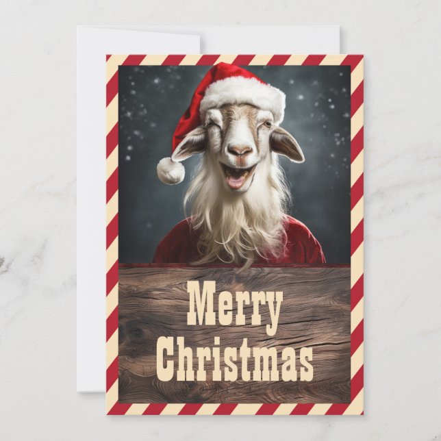 Tarjeta Festiva Navidades divertidos Goat (Anverso)