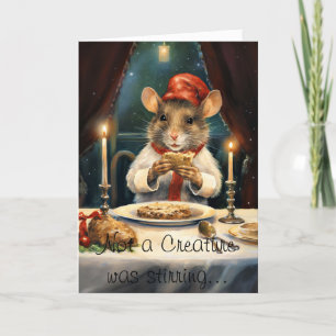 Tarjeta Festiva Navidades divertidos Mouse con poema