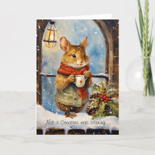 Tarjeta Festiva Navidades divertidos Mouse con poema