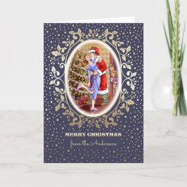 Tarjeta Festiva Navidades divertidos Personalizado de escena famil