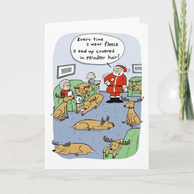 Tarjeta Festiva Navidades divertidos Personalizado de renos - Flee (Anverso)