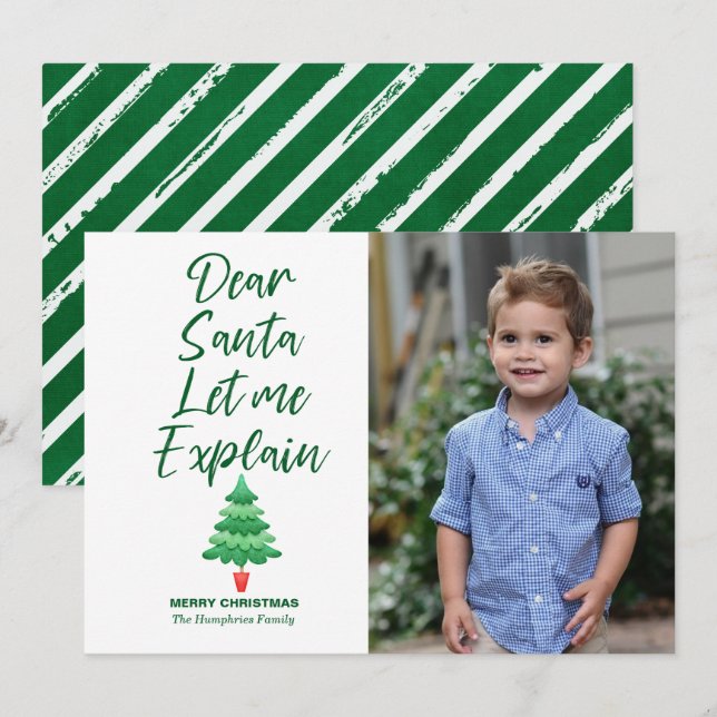 Tarjeta Festiva Navidades divertidos: Querido Papá Noel, déjame ex (Anverso / Reverso)