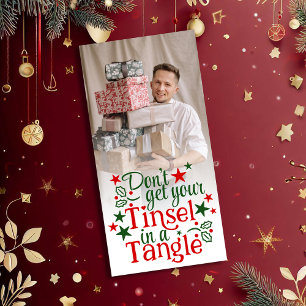 Tarjeta Festiva Navidades divertidos Red Green Tinsel Foto