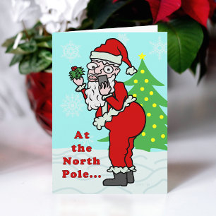 Tarjeta Festiva Navidades divertidos Santa Claus Elfie Selfie