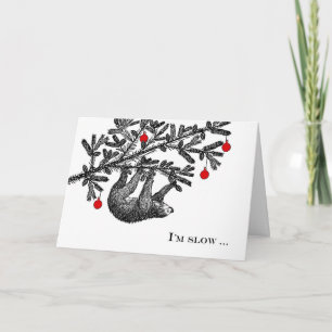 Tarjeta Festiva Navidades divertidos, Sloth y Merry Slothmas