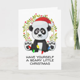 Tarjeta Festiva Navidades divertidos Song Pun Panda