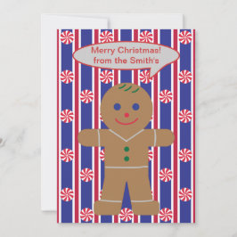 Tarjeta Festiva Navidades divertidos y amables Peppermint Gingerbr