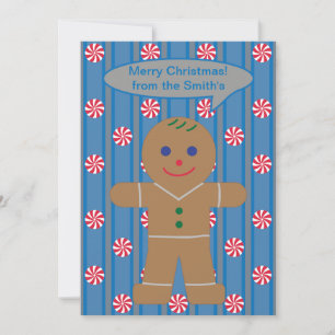 Tarjeta Festiva Navidades divertidos y amables Peppermint Gingerbr