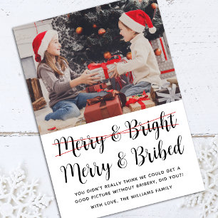 Tarjeta Festiva Navidades divertidos y brillantes. Foto