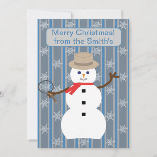 Tarjeta Festiva Navidades divertidos y entusiastas Detective Snowm