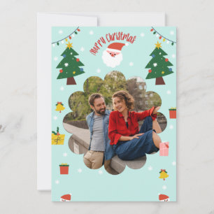 Tarjeta Festiva Navidades divertidos y juguetones Foto editable Ta